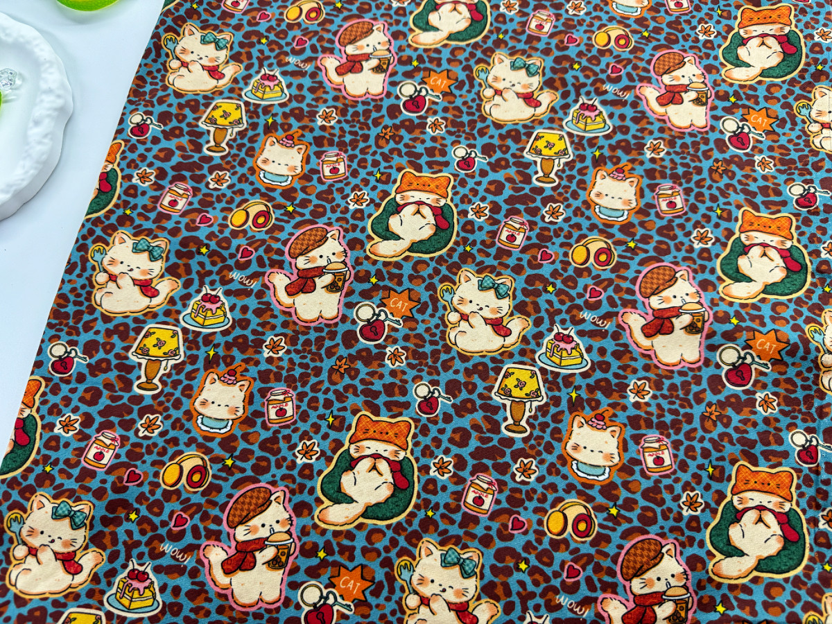 独家版权全棉8安帆布和府绸豹纹猫咪狗狗系列包包桌布背带裤外套,淘宝优惠券,粉丝福利购,淘宝优惠卷