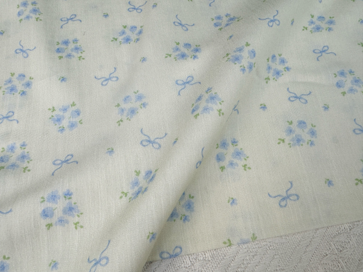 设计师款一米价竹节棉仿麻面料碎花蝴蝶结婴童手工裙睡衣布料,淘宝优惠券,粉丝福利购,淘宝优惠卷