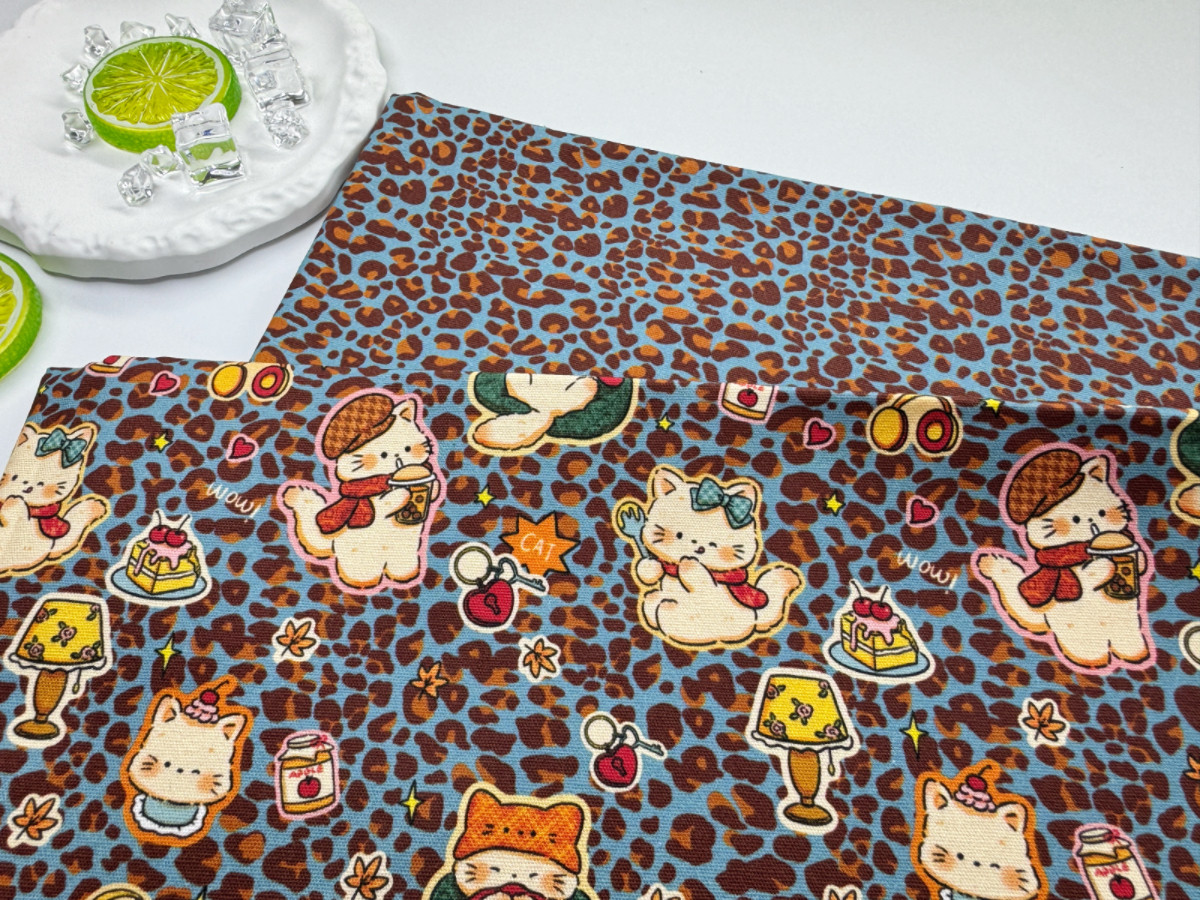 独家版权全棉8安帆布和府绸豹纹猫咪狗狗系列包包桌布背带裤外套,淘宝优惠券,粉丝福利购,淘宝优惠卷