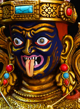 尼泊尔工艺扎基拉姆佛像手工鎏金雕花扎吉拉姆桌面铜摆件7寸10寸