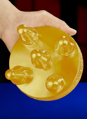 S990纯银镀金五方纯手工曼扎朵玛供修曼扎五方佛供三宝12.8cm