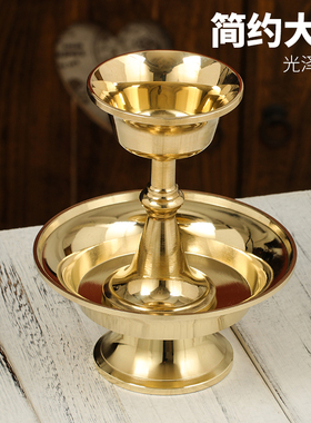 西藏民族用品藏式纯铜光面护法杯藏传密宗法器供佛水酒杯加厚大号
