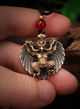 新款铜大鹏金翅鸟吊坠挂件男女款配饰配件文玩饰品随身大鹏鸟项链