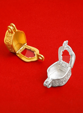 十相自在嘎乌盒子S925纯银镀金两款可选藏式噶乌盒吊坠民族风吊坠