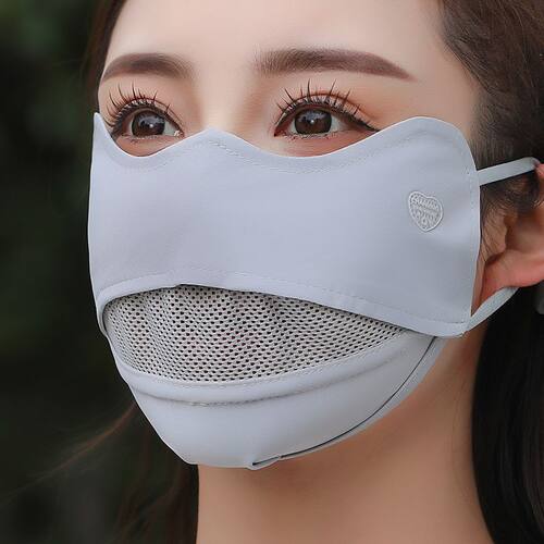 透气防晒口罩女夏季大脸护眼角户外开车防晒专用冰丝遮阳防紫外线 - 图3