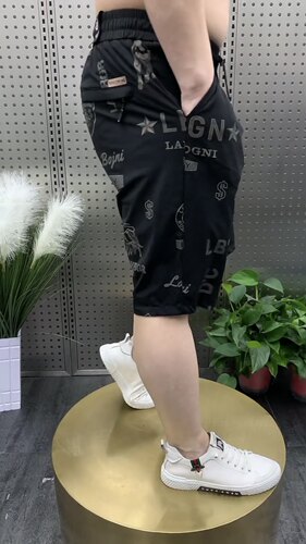 夏季男士冰丝短裤男外穿运动裤休闲裤宽松沙滩面膜裤五分裤男短裤 - 图2