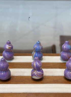 流体大漆葫芦合集樱花粉天空蓝烟黑文玩配件手串手链时尚饰品配饰
