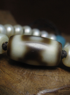 清代老珍珠手串老三眼天珠