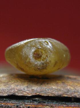 唐色老地方玉菱形板古董文玩配珠