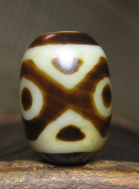 老金刚莲花三眼天珠玛瑙13×18mm