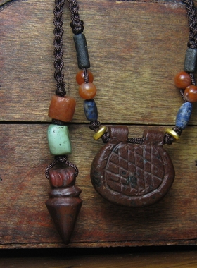 千年老多宝项链高古玛瑙松石足金