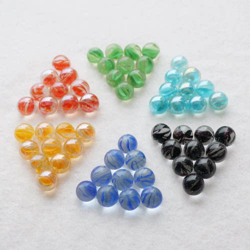 花芯玻璃珠跳棋子组合玻璃弹珠玻璃球16mm花瓶鱼缸装饰玩乐波子 - 图0