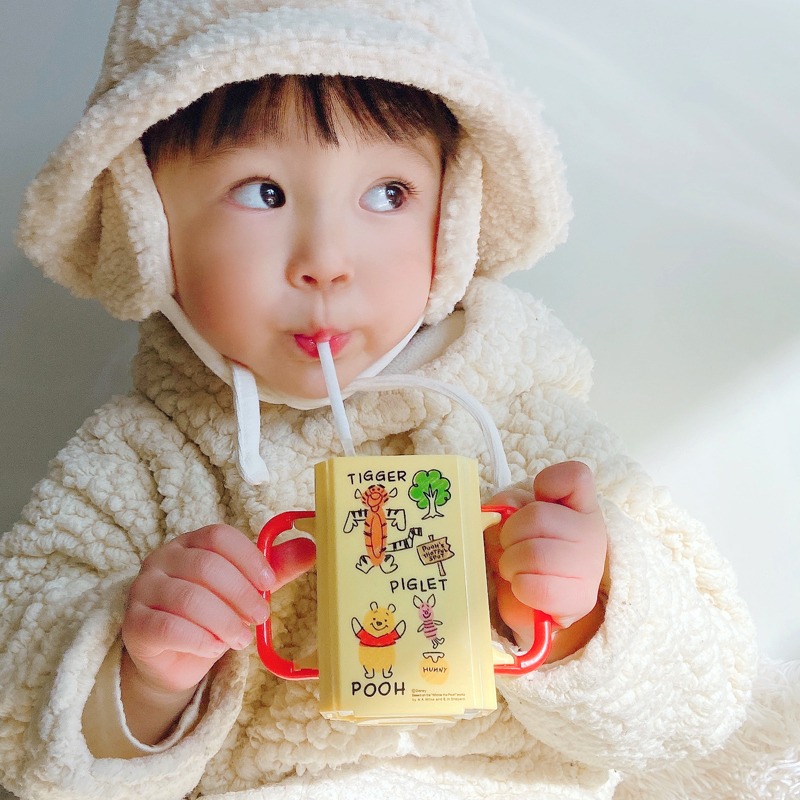 日本skater儿童牛奶杯托防挤压盒宝宝喝牛奶防溢牛奶盒防挤压套 - 图0