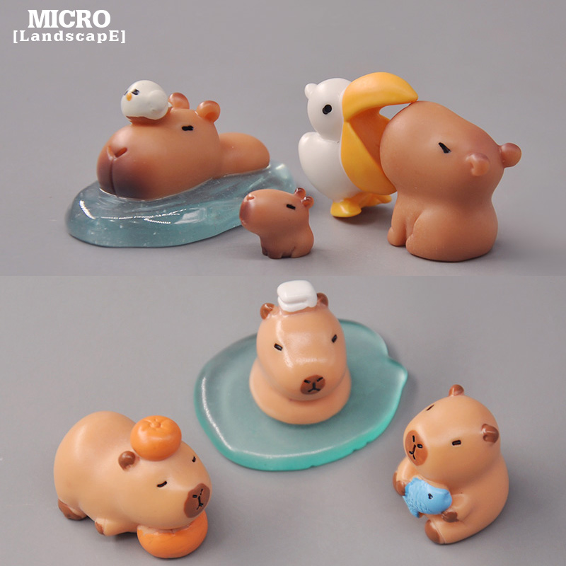 无聊了 摆个卡皮巴拉治愈一下 河豚模型微景观 DIY手工场景配件 - 图0