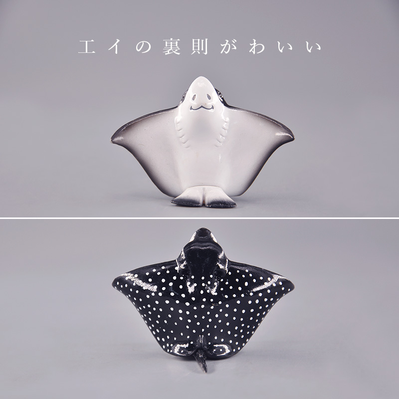 日本正版散货 奇谭 Kitan 腹部微笑鳐鱼 可爱魔鬼鱼海洋模型摆件 - 图2