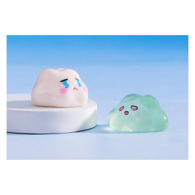 Bored. Luminous little clouds with various cute expressions. Model micro-landscape ornaments. DIY handmade scene accessories.