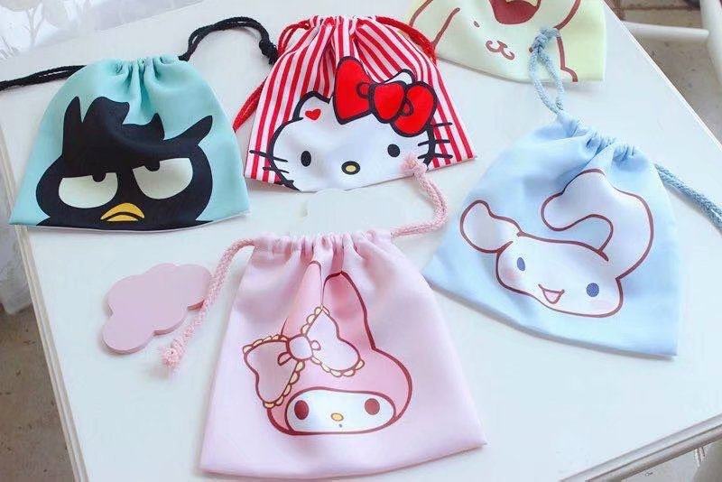 卡通美乐蒂小白狗KT束口袋抽绳袋零钱包小布袋卫生棉包收纳袋,淘宝优惠券,粉丝福利购,淘宝优惠卷