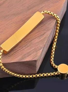 绿钻抽拉钛钢手链小众设计