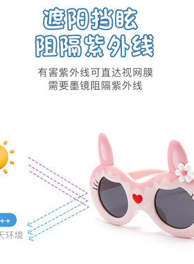 儿童太阳镜女卡通可爱偏光墨镜