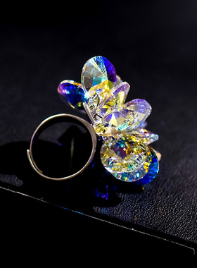 忆奴娇景行925纯银女夸张花朵