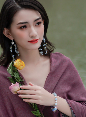 上弦月银饰品天然水晶女时尚礼物