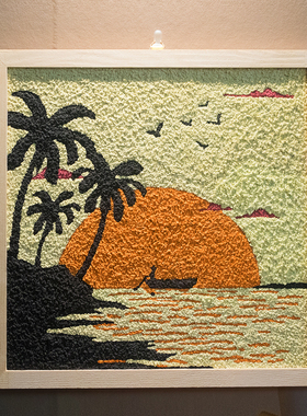 纸浆画手工diy材料包海洋风景画