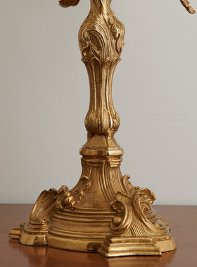 法式复古奢华全铜烛台别墅摆件