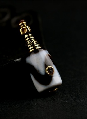 藏式文玩佛珠手串配饰虎牙天珠三通佛头diy金刚星月百香籽配件