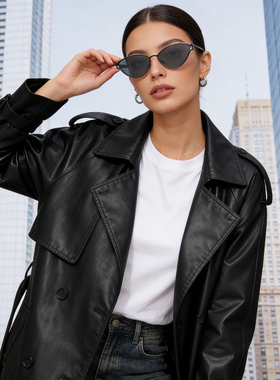 mspace2025新款金属框太阳镜女墨镜男猫眼防紫外线小框个性街拍潮