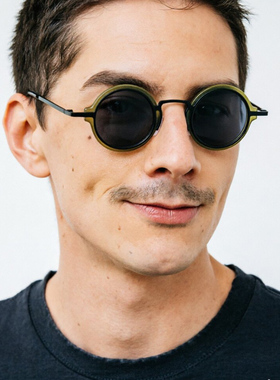 mspace防紫外线偏光圆形墨镜朋克