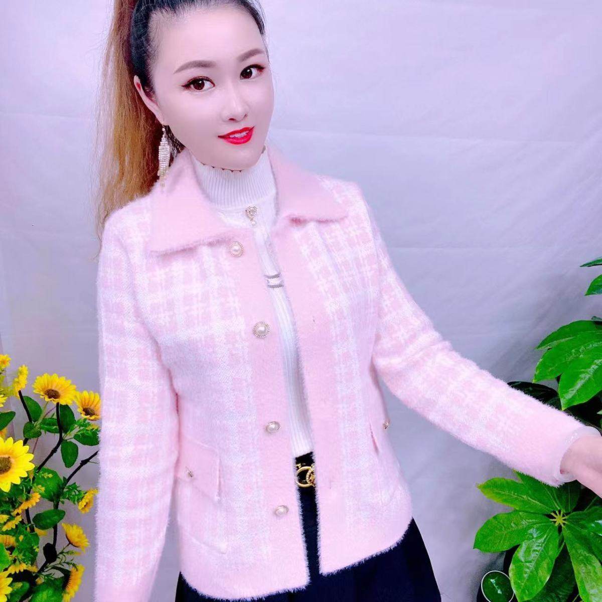气质外套水貂绒2025加厚小香风秋冬新款洋气潮流开衫网红短款上衣 - 图3