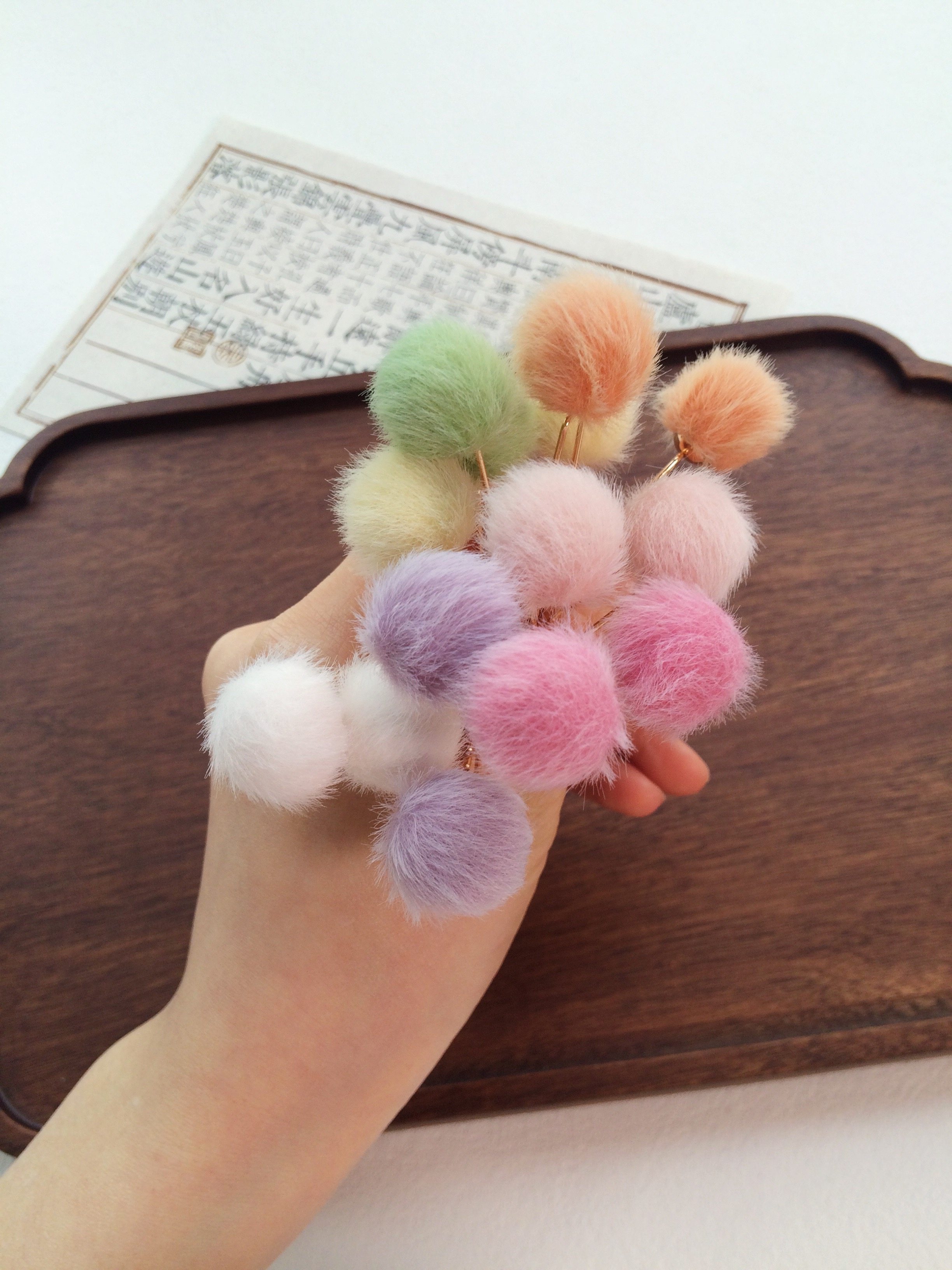 ｛7色毛球｝汉服发饰中国风古风唐风发簪子发钗旗袍古装头饰发夹,淘宝优惠券,粉丝福利购,淘宝优惠卷