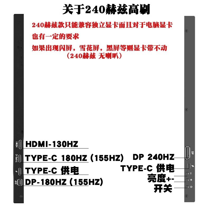 18寸便携式显示器240HZ笔记本电脑外接扩展显示屏幕2.5K高刷便捷 - 图2