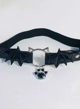 Lolita哥特恶魔翅膀猫爪铃铛吊坠腿环jk性感腿带小众y2k辣妹配饰