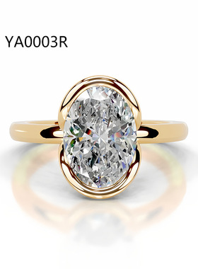 老钱风莫桑钻2克拉包镶婚戒