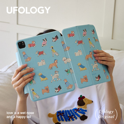 Ufology原创适用ipadair6保护壳pro11/13寸平板mini6保护套air4/5磁吸7/8/9/10代苹果带笔槽air3夏天小狗蓝色 - 图2