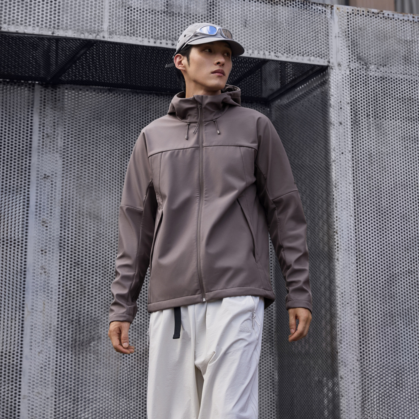 拒水防泼休闲简约加绒连帽夹克外套男女adidas阿迪达斯官方轻运动