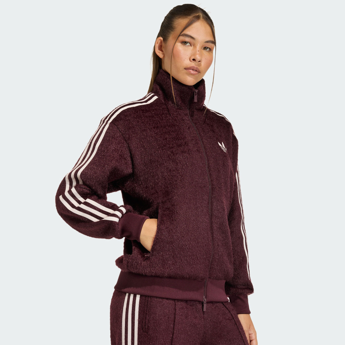 双面针织柔软舒适时尚宽松运动夹克外套女装adidas阿迪达斯三叶草,淘宝优惠券,粉丝福利购,淘宝优惠卷