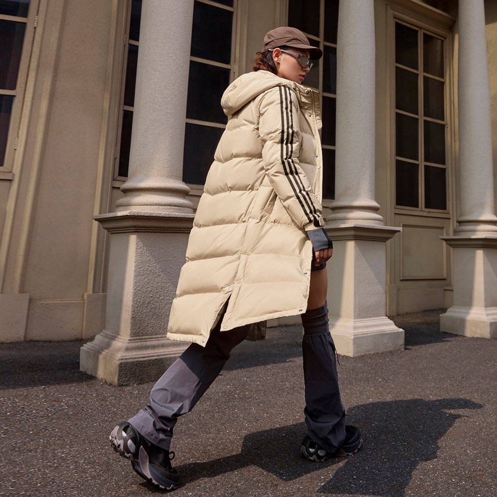 暖「芯」科技600蓬防风保暖长款鸭绒羽绒服adidas阿迪达斯轻运动