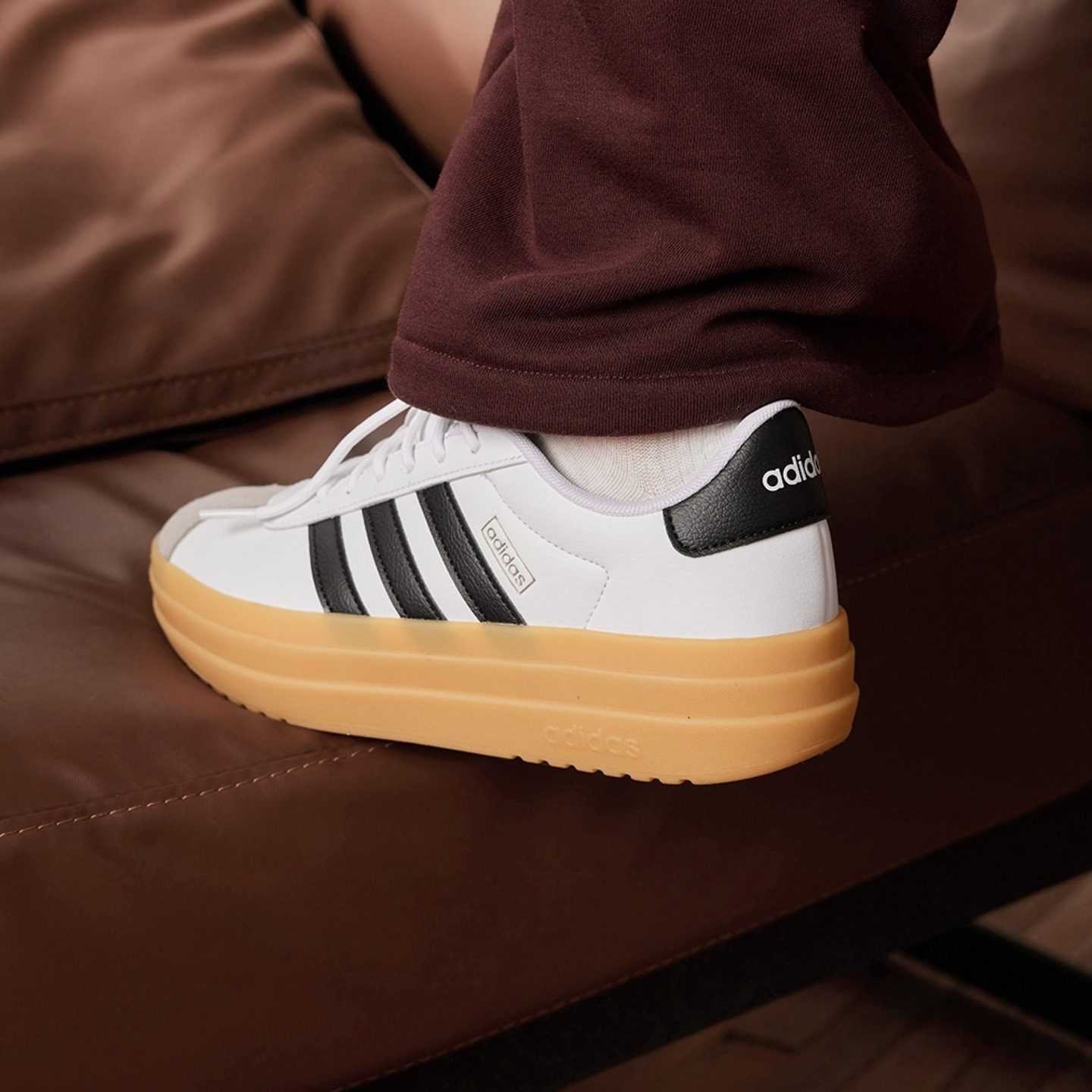 「T头鞋」VL COURT BOLD厚底复古板鞋德训鞋adidas阿迪达斯轻运动,淘宝优惠券,粉丝福利购,淘宝优惠卷