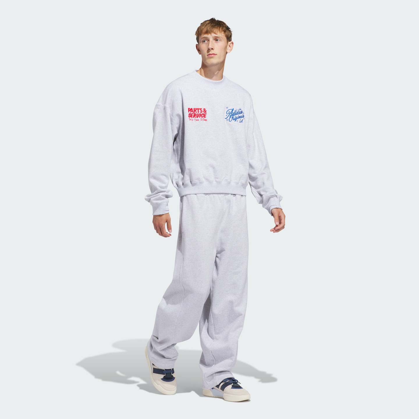 纯棉宽松阔腿直筒运动裤男女新款adidas阿迪达斯官方三叶草JX6164 - 图3