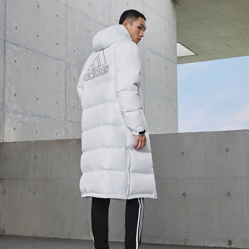 530蓬长款保暖连帽鸭绒羽绒服男女同款冬季adidas阿迪达斯轻运动
