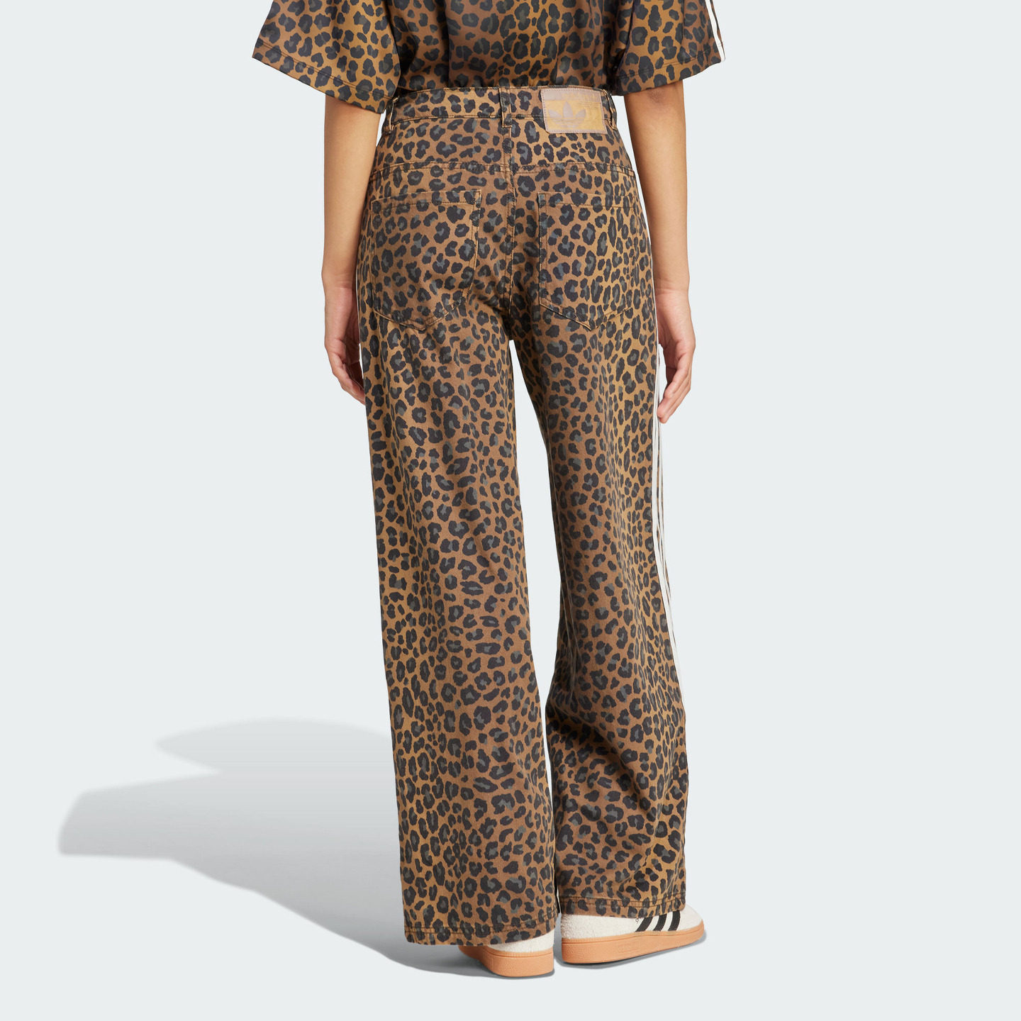 经典宽松豹纹印花三条纹牛仔运动裤女装adidas阿迪达斯官方三叶草,淘宝优惠券,粉丝福利购,淘宝优惠卷