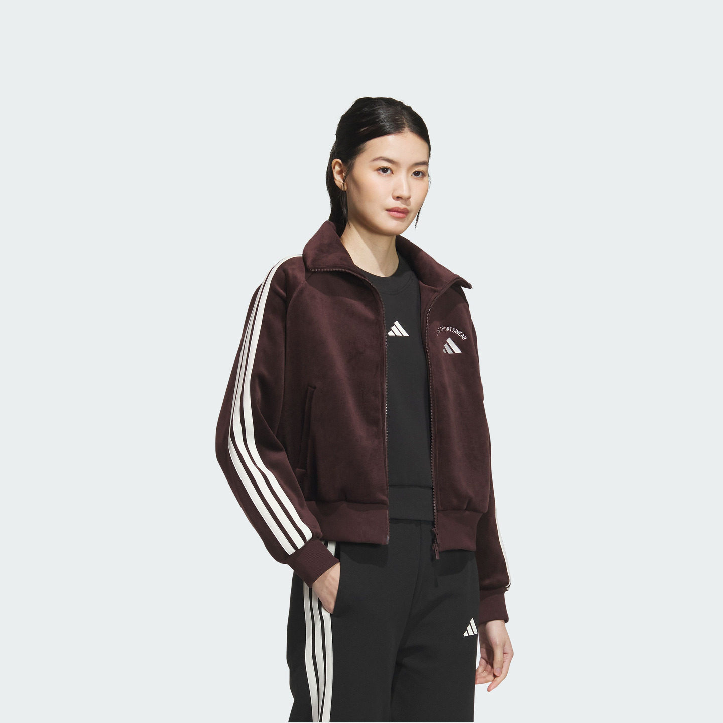 透湿保暖加绒华夫格立领夹克外套女秋冬adidas阿迪达斯轻运动,淘宝优惠券,粉丝福利购,淘宝优惠卷