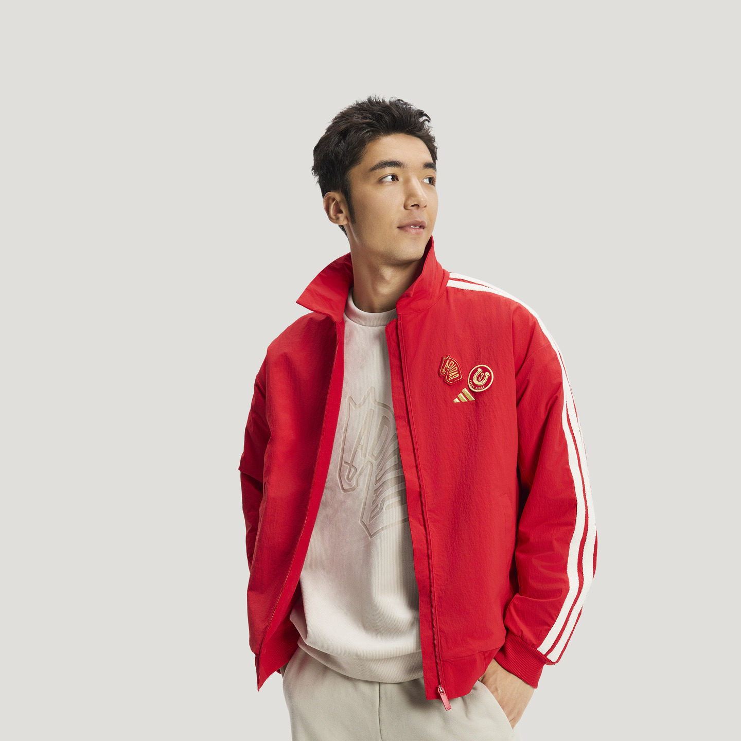 王安宇同款新年款拒水梭织时尚加绒夹克外套男秋冬adidas阿迪达斯,淘宝优惠券,粉丝福利购,淘宝优惠卷