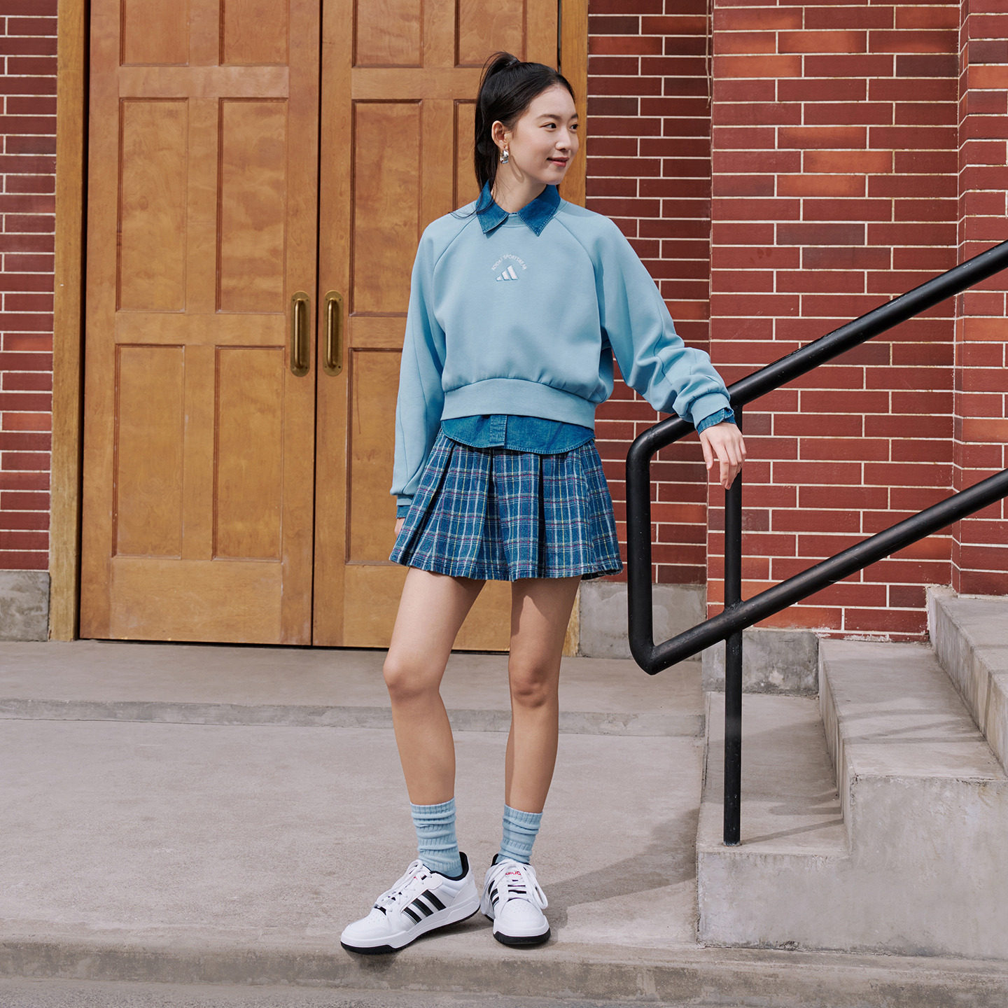 ENTRAP美式校园风运动鞋少年感复古篮球风板鞋男女adidas阿迪达斯