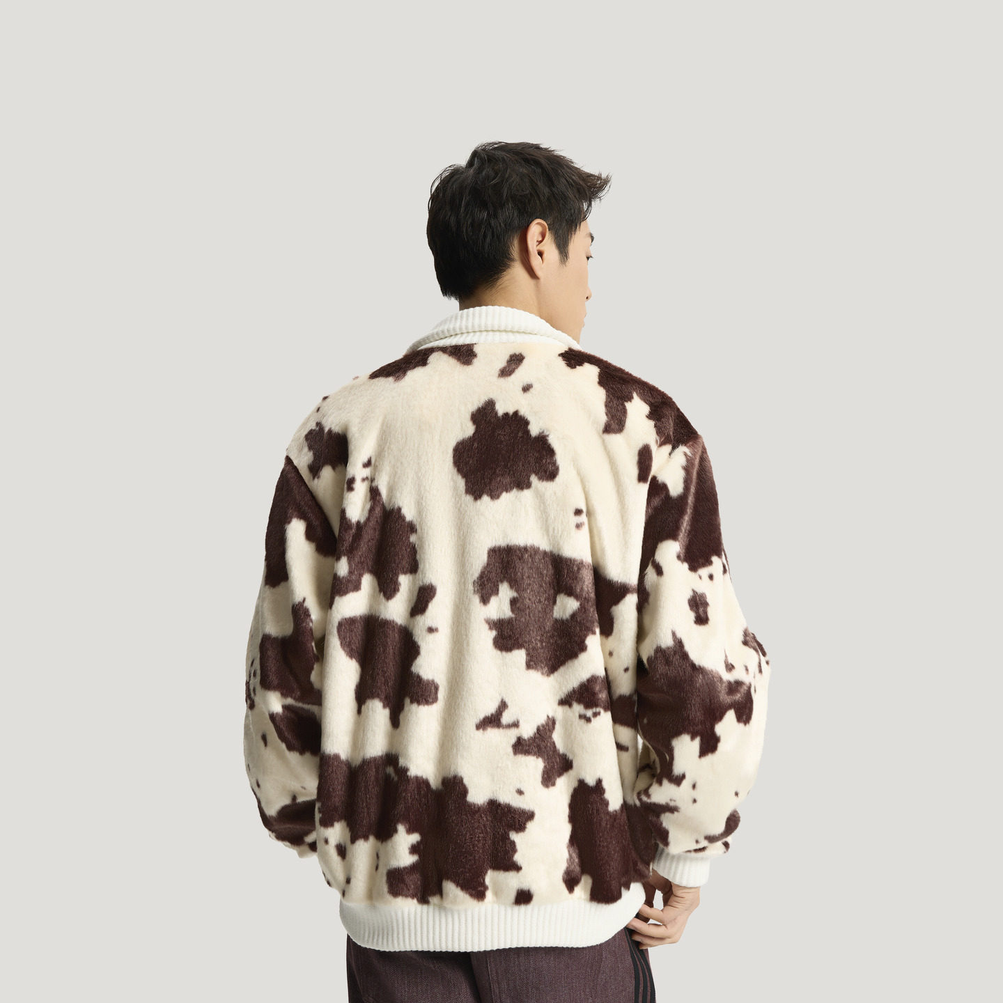 奶牛纹印花宽松舒适仿皮草运动外套男女秋冬adidas阿迪达斯三叶草,淘宝优惠券,粉丝福利购,淘宝优惠卷