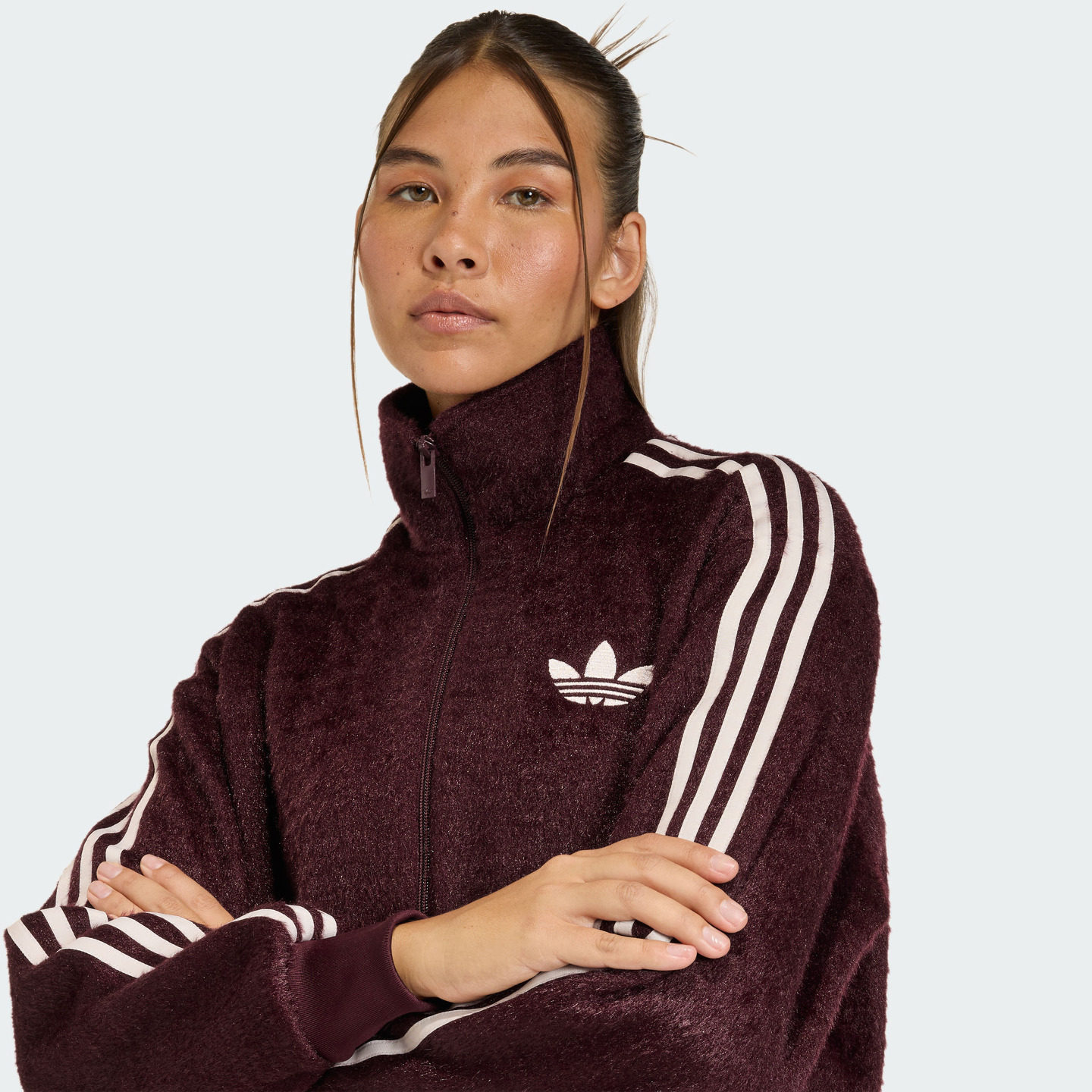 双面针织柔软舒适时尚宽松运动夹克外套女装adidas阿迪达斯三叶草,淘宝优惠券,粉丝福利购,淘宝优惠卷