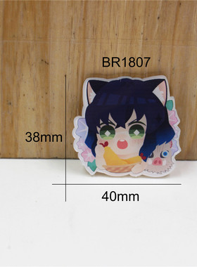 鬼灭之刃卡通亚克力贴片 可爱猫耳造型 手作饰品 DIY 装饰贴片