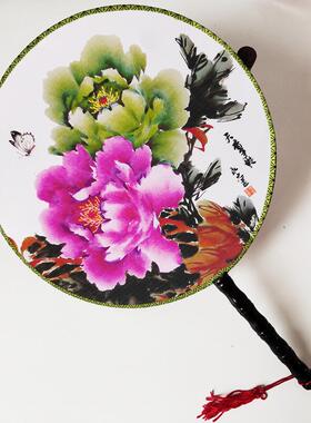 旗袍团扇中国风古典双面青花瓷